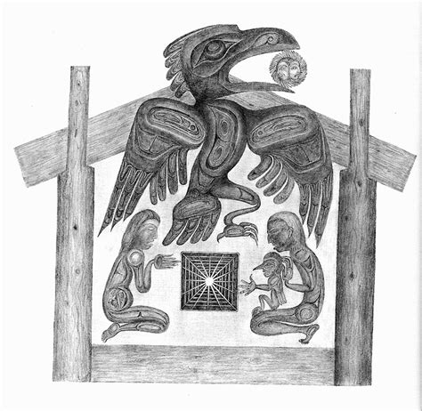 This timeless art card bears the graceful Raven design by renowned Haida artist Bill Reid. . Haida raven story